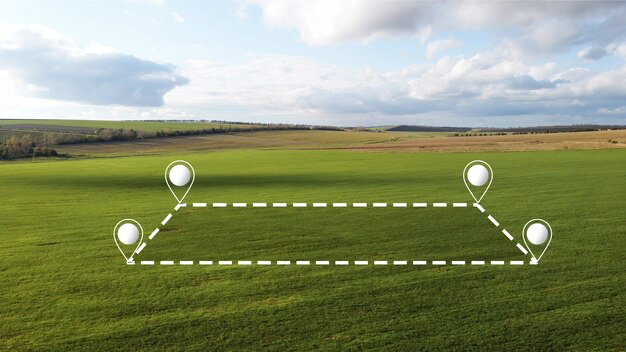 Land plot with markings