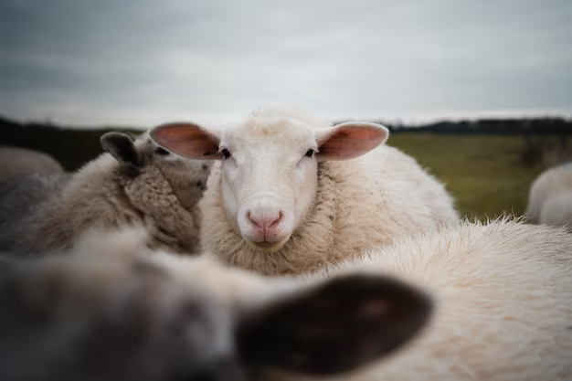 Close-up of a white sheep