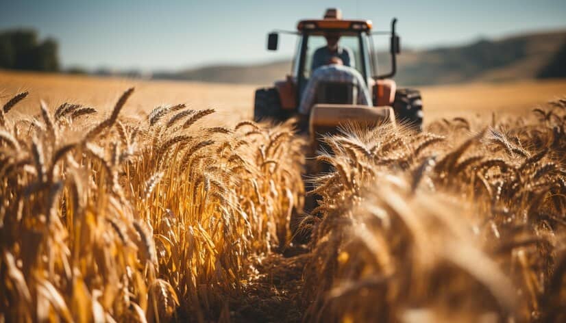 Farm Worker Harvesting Wheat